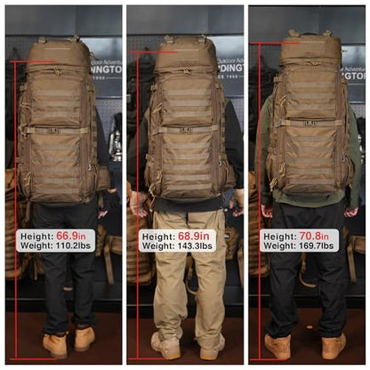 Mardingtop 75L Molle Hiking Internal Frame Backpacks with Rain Cover for Camping,Backpacking,Travelling(Black)