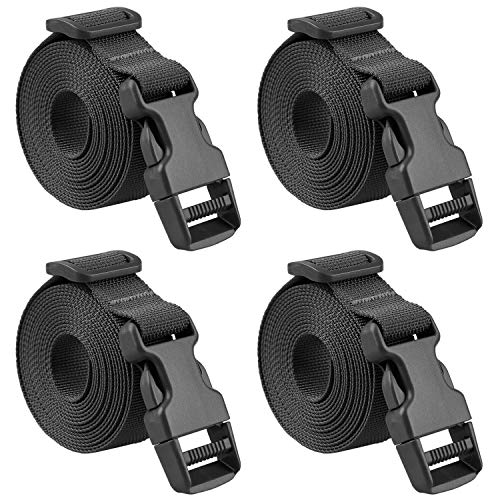 MAGARROW 24" 40" 60" 100" Strap Buckle Packing Straps Adjustable 1-Inch Belt - color: Black (4-Pack), size: 1" Wide - 60" Long
