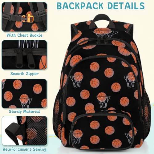 Basketball Laptop Backpack for Women Men, Black Work Travel Computer Backpacks, 18.3 Inch Large Computer Nurse Teacher Bags Casual Daypack - color: Multicolor 12