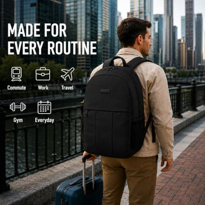Reebok Backpack - Multipurpose Lightweight Carry On Everyday Laptop Gym Travel Commuter Backpack, Regan II Black - color: Regan II Black