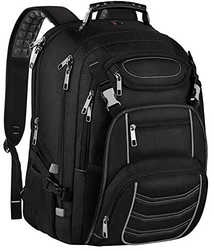 18.4 Laptop Backpack for Men, 60L Extra Large Gaming Laptops Backpack,TSA Friendly Flight Approved RFID Anti-Theft Pocket Heavy Duty Computer Bag Backbag,21.2*15.5*11.5 inch Grey - color: Rfid 18.4 Inch Grey