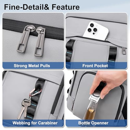 Weitars Insulated Cooler Backpack,Double Deck Waterproof Soft Cooler Bag,Backpack Coolers Leak Proof Lunch Backpack for Men Women for Travel,Camping,Picnic,Beach,Picnic,Outdoor 31L/52 Can - color: Gray