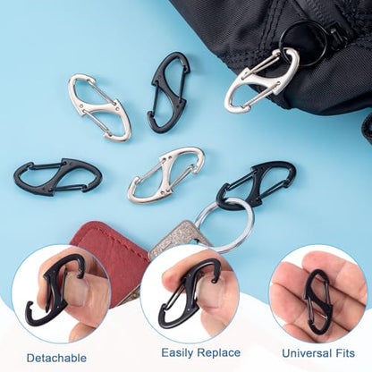 HINZIC 10pcs Anti Theft Zipper Locks, Dual Opening Theft Deterrent Clasps, Zipper Clips Replacement for Backpacks, Luggage, Clothing, Traveling Outdoor Sports- Black & Silver - color: 10pcs- Black & Silver