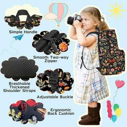 Butterflies Moths Flower Backpack School Bag Lightweight Bookbag Casual Daypack for Girls Boys Kids Women Men Travel Laptop 16 Inch - color: Moths
