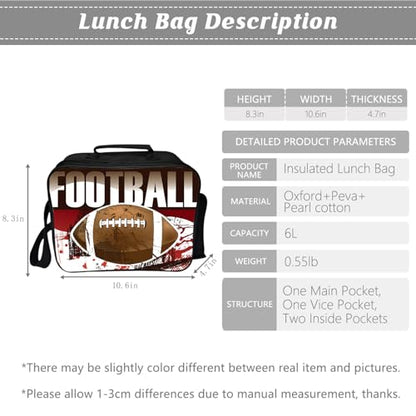 Kids Backpack School Bookbag 16inch Schoolbag With Lunch Box Bag And Pencil Case Set For Boys Girls - color: Football