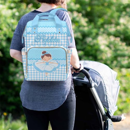 Newcos Customized Diaper Bags with Name, Personalized Mommy Backpack Tote Bags with Water Bottle for Newborn Baby, Custom Nursing Bag for New Mom Wife Mothers Day Travel Blue - color: Patten 19