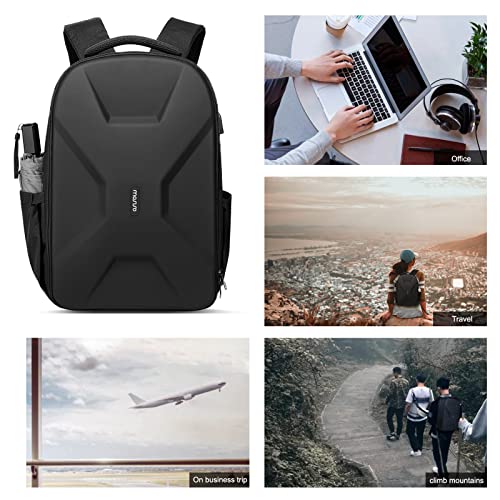 MOSISO 15.6-16 inch 35L Laptop Backpack with USB Charging Port for Women Men, Waterproof Hardshell Travel Business Computer Bag, Anti-Theft Daypack with Luggage Strap, Black - color: Black