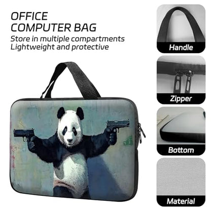 14 15 15.4 15.6 inch Laptop Handle Bag Computer Bag, Pouch Holder Notebook Sleeve Cover Soft Case Compatible for Dell,Lenovo,Toshiba HP, Asus Notebook-Panda - color: Panda
