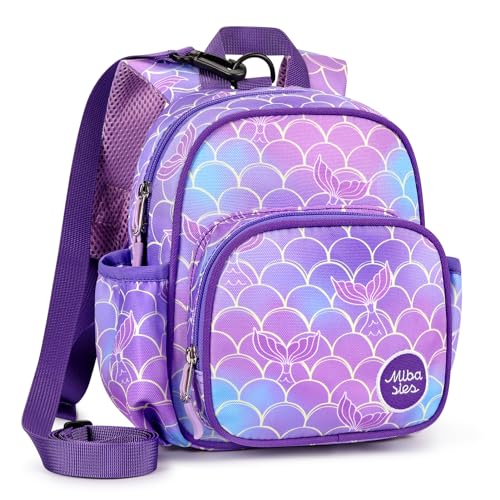 mibasies Backpack Leash for Toddlers 1-3: Baby Backpack for Girls with Anti-Lost Harness - Mermaid Purple - color: Mermaid Tail, style: Leash (Age 1-2)