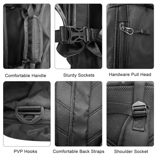 Gym Bag with Shoe Compartment, Black - color: Black