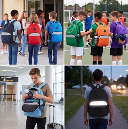 Trail maker 17" Backpack – Reflective School Backpack with Padded Straps, Water Bottle Pockets for Kids & Adults, School Travel Camp (Navy) - color: Navy