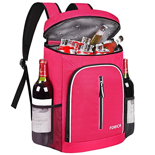 FORICH Soft Cooler Backpack Insulated Waterproof Backpack Cooler Bag Leak Proof Portable Small Cooler Backpacks to Work Lunch Travel Beach Camping Hiking Picnic Fishing Beer for Men Women - color: Rose Red