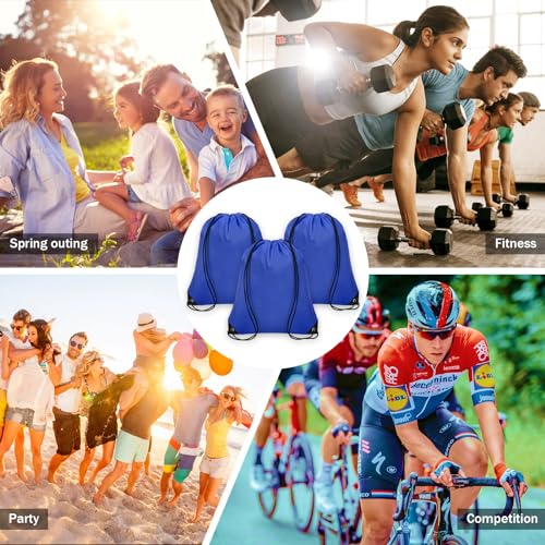 Grneric 50Pcs Drawstring Backpack Bulk Cinch Bag, Drawstring Bags Polyester for Gym Sports Beach Party Trip(Navy Blue) - color: Navy Blue