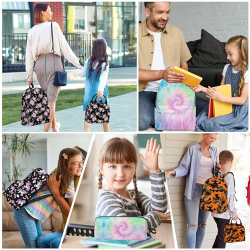 3PCS Girls Tie Dye Backpack, Bookbag for Kids Girls with Lunch Box, 17 Inch Tie Dye Teens Back to School Bag Set, Laptop Backpack for Women School/Daypack - color: Tie Dye