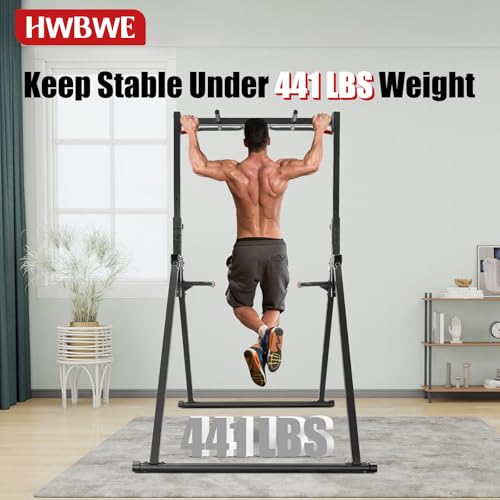 Foldable Power Tower Dip Station Pull Up Bar Station,Adjustable Multifunction Training Fitness Equipment for Home Outdoor Triangular