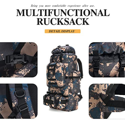 100L Camping Hiking Backpack,Molle military Tactical rucksack backpack,Waterproof Lightweight Hiking Backpack - color: Bluecp