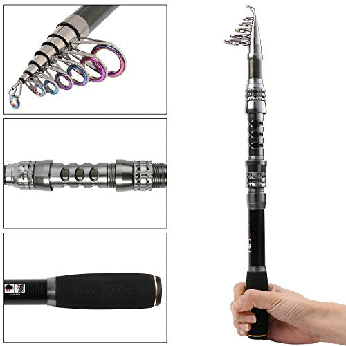 Sougayilang Fishing Rod Reel Combo with Telescopic Fishing Pole Spinning Reel Carrier Bag for Travel Saltwater Freshwater Fishing - size: 7.87 ft, style: C-only Fishing Rod