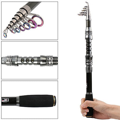 Sougayilang Fishing Rod Reel Combo with Telescopic Fishing Pole Spinning Reel Carrier Bag for Travel Saltwater Freshwater Fishing - size: 7.87 ft, style: C-only Fishing Rod
