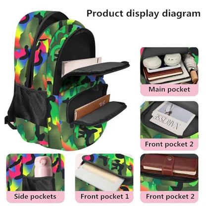 Casual Lightweight Backpacks for Boys & Girls, School Bookbags, 15 "Laptop Backpack, Travel Bag (213mclv) - color: 213mclv