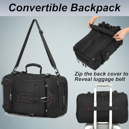 60L Large Travel Backpack with Shoe Compartment, Convertible Utility Backpack for Men, Extra Large Multi-Pocket Backpack with Laptop Sleeve for Gym, Road Trip, Business & Overnight Travel