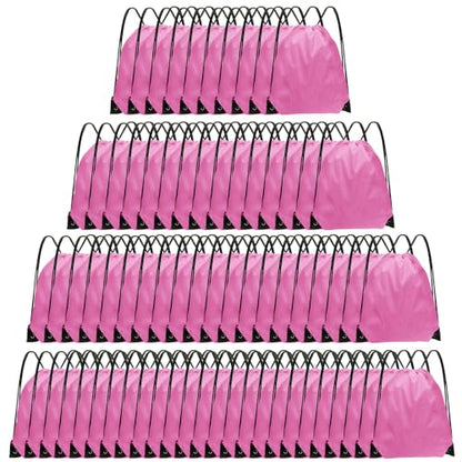 Grneric Drawstring Backpack Bulk 70Pcs String Backpack Drawstring Bags Cinch Bag Sackpack for Men Women Gym(Pink) - color: Pink