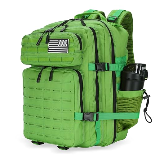 Military Tactical Backpack 45L/25L 3 Day Assault Pack Molle Daypack Hiking Backpack for Men and Women - color: Green, size: 25L