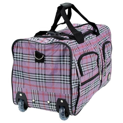 Rockland Rolling Duffel Bag, Black, 22" - color: PINKCROS, size: 22"