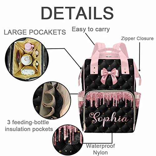 MyPupSocks Custom Baby Diaper Backpack with Name, Custom Multifunction Large Travel Diaper Bag Backpack for New Mom Baby Newborn - color: Multi #28