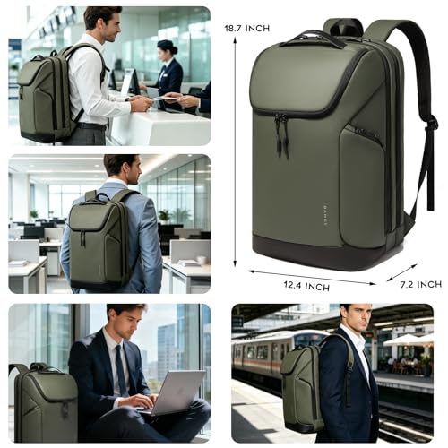 BANGE Laptop backpack with 15.6 inch laptop compartment fit for overnight and commute for men and women (Green) - color: Green