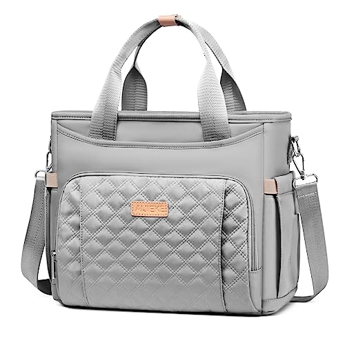 AIJIEKE Large Insulated Lunch Bag for Men Women, Leakproof Work Lunch Box | Keeps food fresh 8-12 hours. Spacious multi-pocket design with a removable strap. Water-resistant and easy-wipe interior - color: Gray