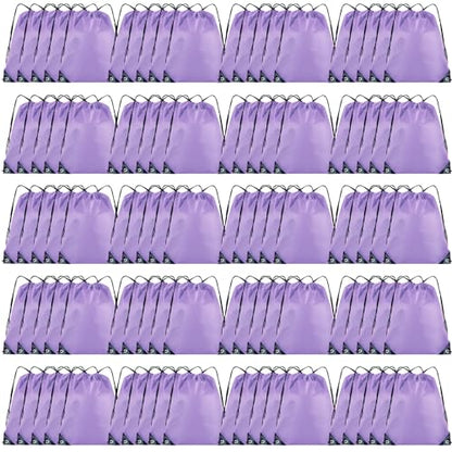 Grneric 100 Pieces Drawstring Backpack Bulk Cinch Sackpack Ployster Drawstring Bags for Gym Party Trip(Lavender) - color: Lavender