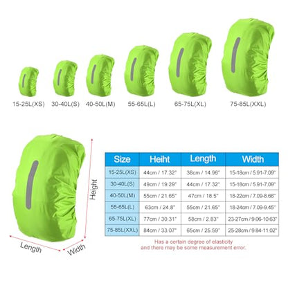 PATIKIL Waterproof Backpack Rain Cover, Non-Slip Backpack Cover with Vertical Reflective Strap Stay Dry for Hiking, Camping, Hunting - color: Lawn Green, size: X-Small