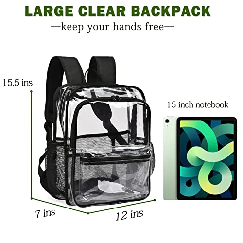 Clear Backpack,Clear Backpacks for School Heavy Duty See Through Bookbag Waterproof Backpack for Men Women,Pink - color: Pink