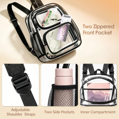 TILYMOL Clear Backpack Stadium Approved, PVC & TPU Clear Bag, Medium - color: Purple, size: Medium