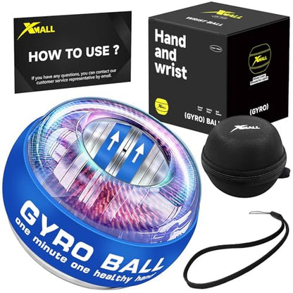XMALL Torque Ball Hand Exerciser, Grip Strength Trainer, Forearm Strengthener, Wrist Power Gyro Ball, Hand Strengthening Devices, Wrist Strengthener, Finger Exerciser, Auto-Start - color: Blue