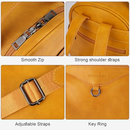 KITEVIUN Mini Backpack Purse for Women Fashion Cute Small Travel Backpacks Daypacks Shoulder Handbag - color: 01-yellow
