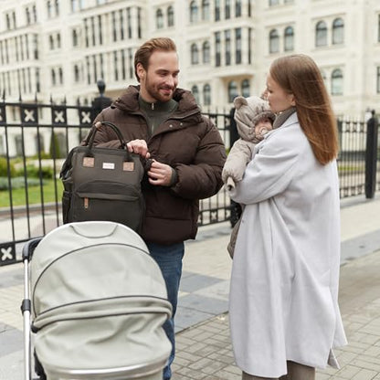 Diaper Bag Backpack, Multifunction Diaper Bag with Changing Station, Stylish Baby Bags, Large Unisex Diaper Backpack for Mom and Dad, Baby Registry Search, Portable Changing Pad – Black Brown - color: Black Brown