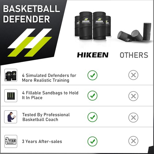 Hikeen Basketball Defender Dummy - Pop Up Safely Simulate Defender - Foldable Training Equipment for Basketball, Soccer, Football and More, 1 Carrying Bag - style: 4 PCS