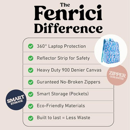 Fenrici Mermaid Backpack for Girls, Teens, Girls' Backpack for School, Kids' Bookbags with Padded Laptop Compartment, Mermaid Scale, Turquoise, Blue, 17 Inch - color: Turquoise Mermaid