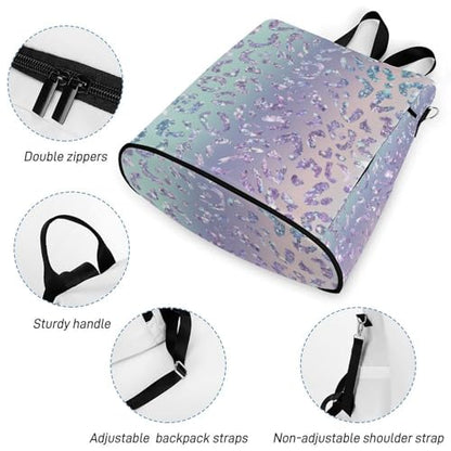 Anti-Theft Daypacks Gradient Purple Glitter Print Backpack Purse for Women Fashion Bag Travel Pack Basic Casual Bags - color: Gradient Purple Glitter Print, size: No Custom