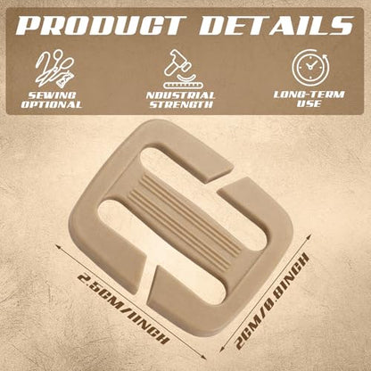 4 Pcs Backpack Strap Clips 1 Inch Detachable Webbing Buckle Nylon Shoulder Strap Holder Backpack Bag - color: Khaki