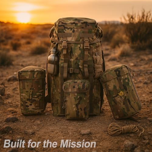 MT PLCE Tactical Backpack with Internal Frame, Military Rucksack for Outdoor, Hiking, Survival Multi-terrian - color: Multi-terrian