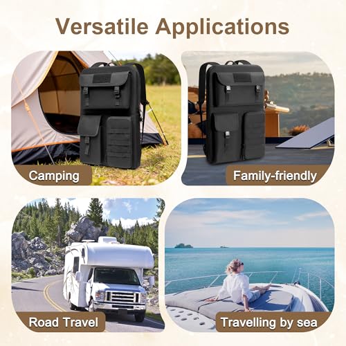 Trunab Carrying Case Compatible with Starlink Gen 3, Soft Travel Backpack Bag with Multi-pocket for Starlink Satellite Dishes and All Accessories, Ideal for Outdoor, RV Trip, Camping, Black