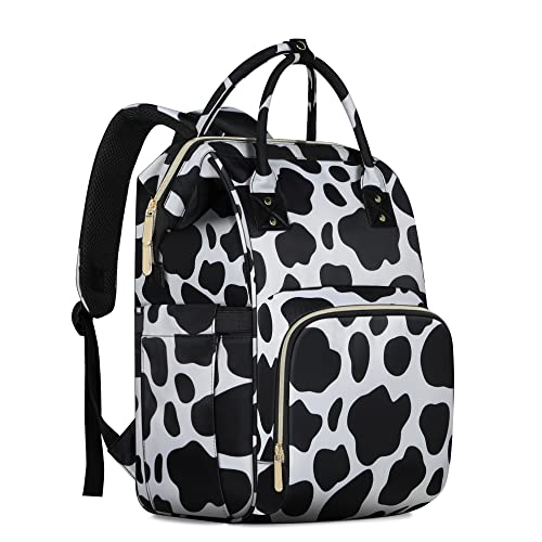 Femuar Diaper Bag Backpack Multifunction Maternity Diaper Bag for Baby Girls & Boys Large Capacity Travel Nappy Bags - color: Cow Print