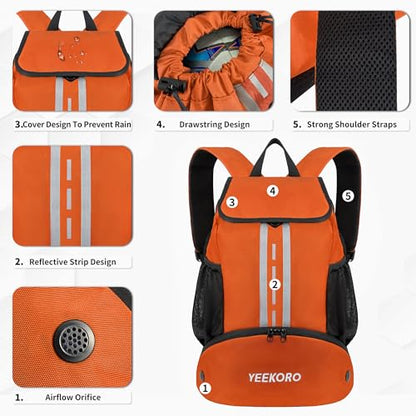 Soccer Backpack Multifunctional Sport Gym Bags with Dry-wet Separate & Shoe Compartment for Basketball Volleyball - color: Upgraded Orange