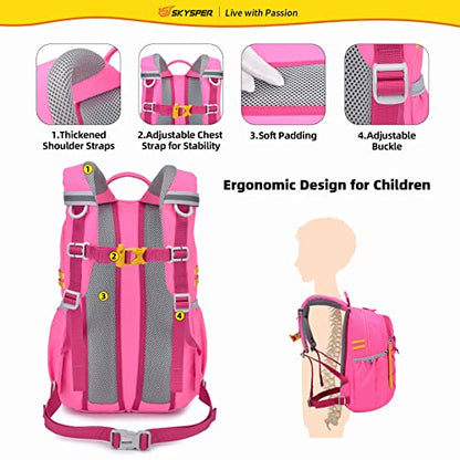 SKYSPER Kids Backpack 12L Children School Bag Child Boy Girl Pack Ages 4-8 for Traveling Day Trips Classes Camping - color: Pink, size: Small