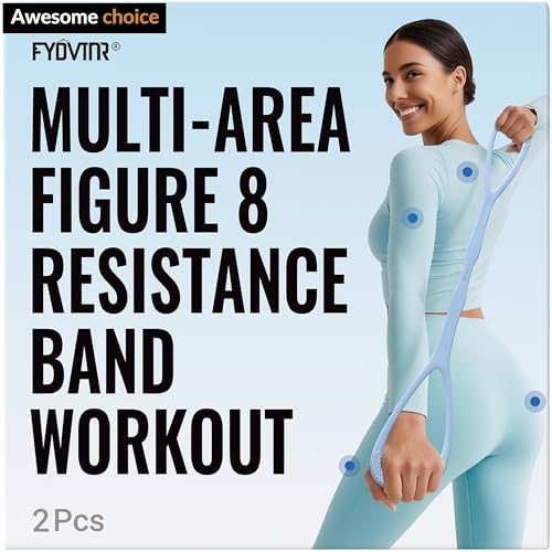 Upgraded Figure 8 Resistance Bands, Resistance Bands for Arms & Full Body Workout, Stretch Resistance Band with Handles for Yoga, Pilates, Toning, Home Fitness & Physical Therapy - color: 25LB Blue+35LB Grey