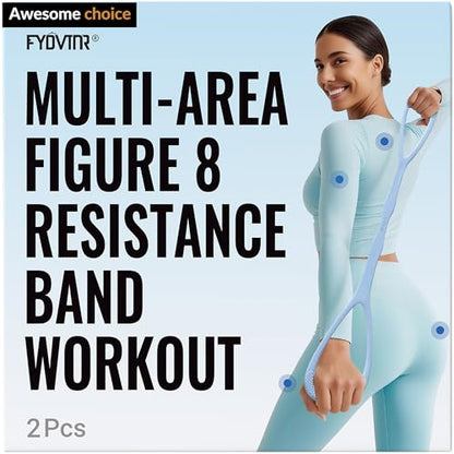 Upgraded Figure 8 Resistance Bands, Resistance Bands for Arms & Full Body Workout, Stretch Resistance Band with Handles for Yoga, Pilates, Toning, Home Fitness & Physical Therapy - color: 25LB Blue+35LB Grey