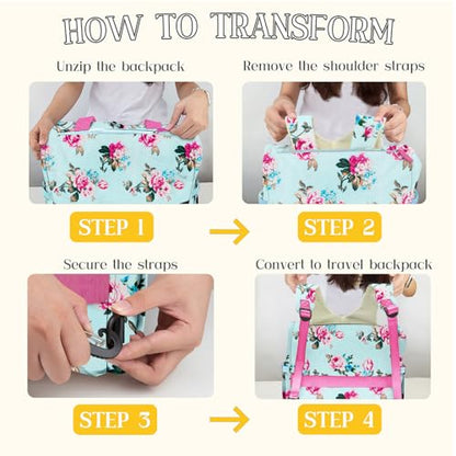 Diaper Bag Backpack Mommy Bag Large Capacity Diaper Backpack Travel Essential Baby Diaper Bag for Mom and Dad, Blue Floral - color: Blue-floral