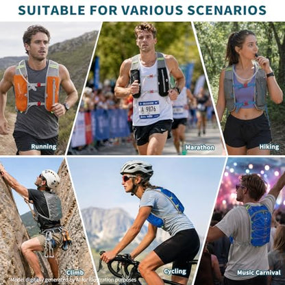 Running Hydration Vest with a 2L Water Bladder, Hydration Pack Lightweight Water Backpack for Running Hiking Cycling Marathon Trail Weekend Bags for Men Women